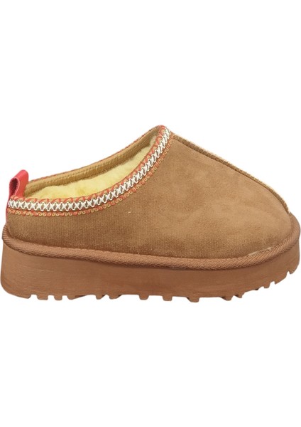 696083Z Içi Kürklü 4 cm Topuk Boyu Günlük Süet Kadın Terlik Bot