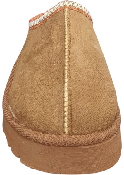 696083Z Içi Kürklü 4 cm Topuk Boyu Günlük Süet Kadın Terlik Bot modelleri