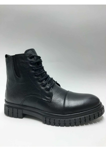 Hakiki Deri Içi Tüylü Esnek Kauçuk Tabanlı Bağcıklı Fermuarlı Postal Kışlık Erkek Bot C-9640173ATC fiyatları