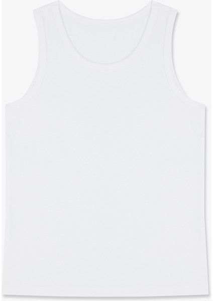 Erkek Çocuk Pamuklu Organik Beyaz 2 li Atlet