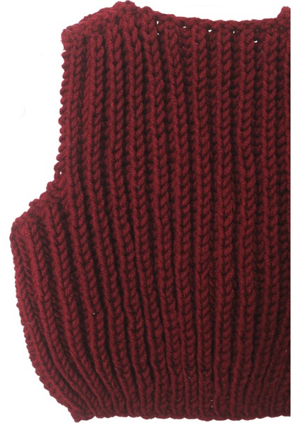 Selanik Model El Örgüsü Bebek Yeleği Bordo