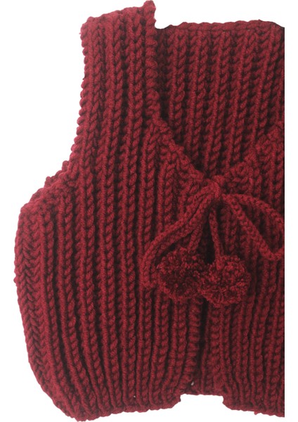 Selanik Model El Örgüsü Bebek Yeleği Bordo