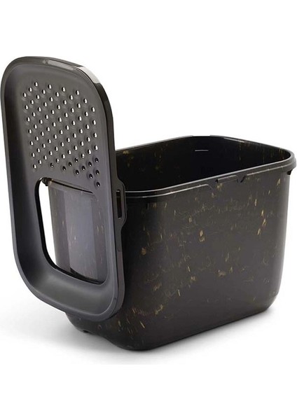 Hop In Marble | Şık Üstten Girişli Kedi Kumu Kabı – Mermer Siyah Altın fiyatları