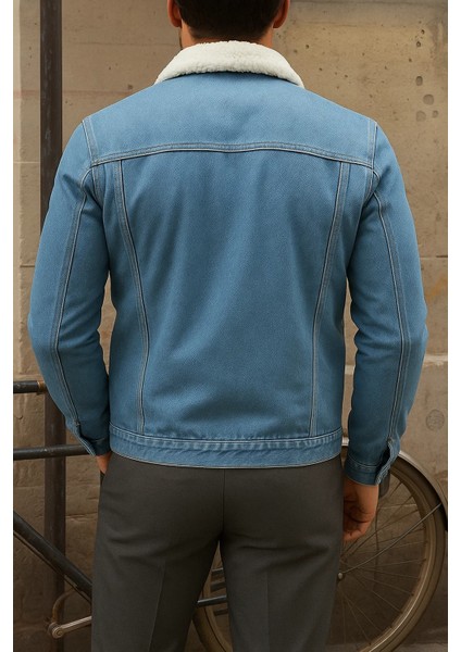 Erkek Kışlık Trend Basic A.mavi Içi Kürklü Peluş Mont indirimleri