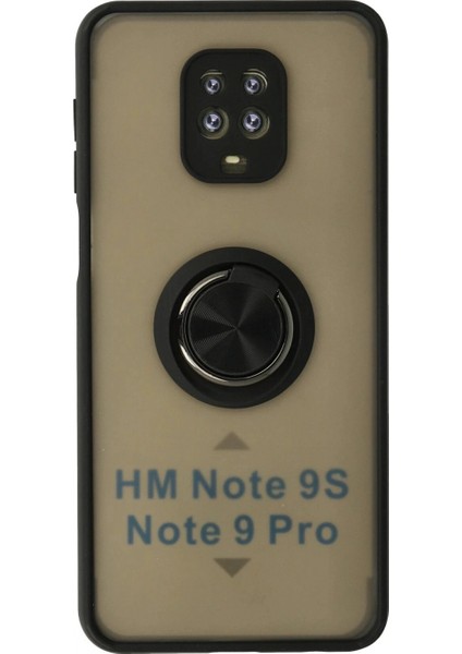 Xiaomi Redmi Note 9 Pro Kılıf Montreal Yüzüklü Silikon Kapak - Siyah (K95)
