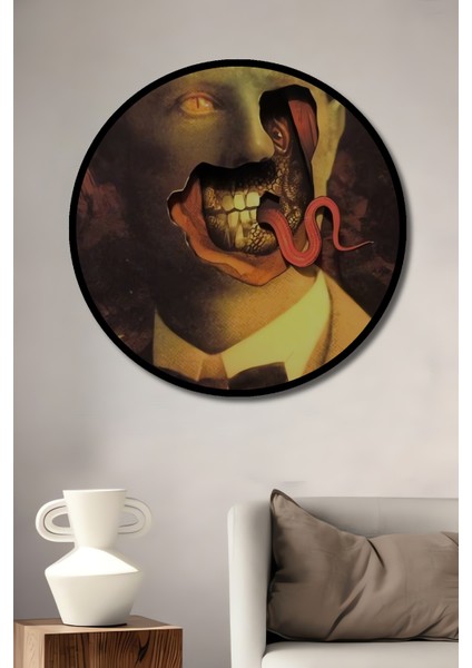 Korkunç Albert Einstein Yağlı Boya Görünümlü Ahşap Dekoratif Tablo Yuvarlak Tablo fiyatları