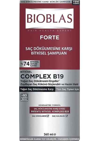 Bioblas Şampuan 360ML Forte 3 Adet