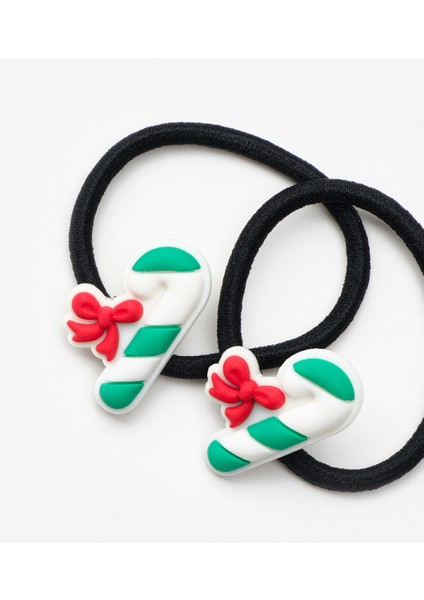 Beyaz Baston Şeker Figürlü Kız Çocuk Yılbaşı Lastik Toka Set fiyatları