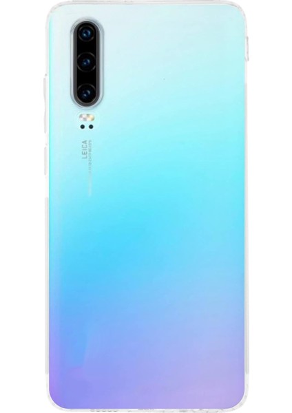 Huawei P30 ile Uyumlu Kapak Kamera Korumalı Şarj Yeri Tıpalı Şeffaf Silikon Kılıf