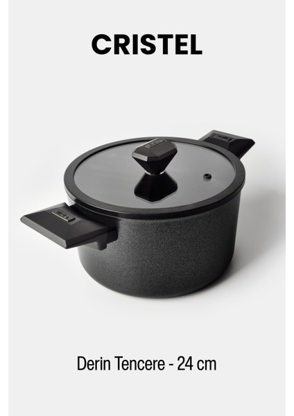 Cristel 24 cm Derin Tencere Siyah fiyatları