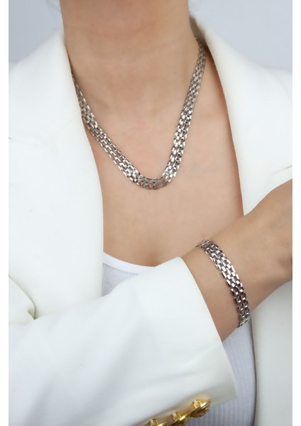 Geçme Zincir Kolye Bileklik Set