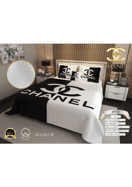 Çift Kişilik Pike Takımı Pamuklu Kumaş Jakar Dokuma Kapitone Dikişli 3D Dijital Baskılı 7 Parça-Lüks Duvet Cover Set Model fiyatları
