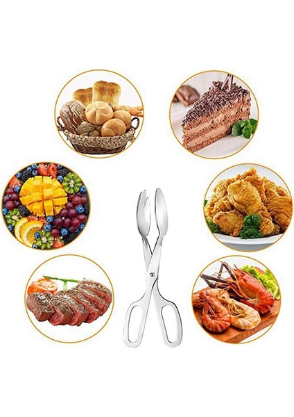 2 paket büfe maşa, paslanmaz çelik salata maşaları, ev mutfağı, kek, parti, barbekü, deniz ürünleri, kızarmış (Yurt Dışından)