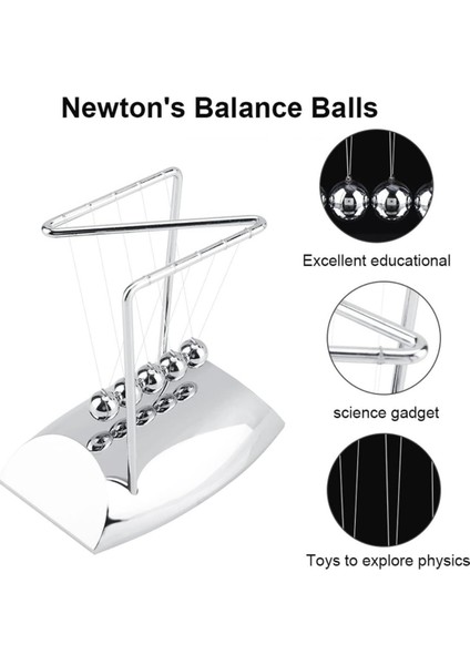 Newton Beşiği Z Denge Balans Sarkaç Topu Gümüş Büyük fırsatları