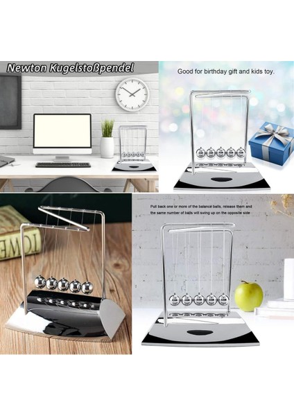 Newton Beşiği Z Denge Balans Sarkaç Topu Gümüş Büyük indirimleri