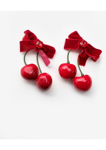 Kırmızı Kiraz Figürlü 2'li Kız Çocuk Toka fiyatları