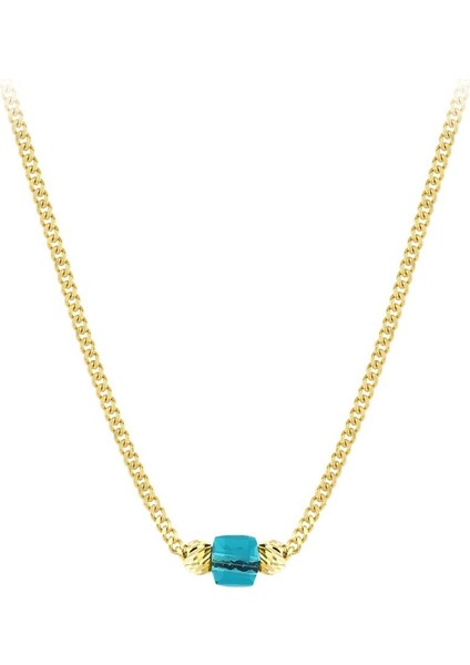 Renkli Taşlı Altın Kolye - 14K