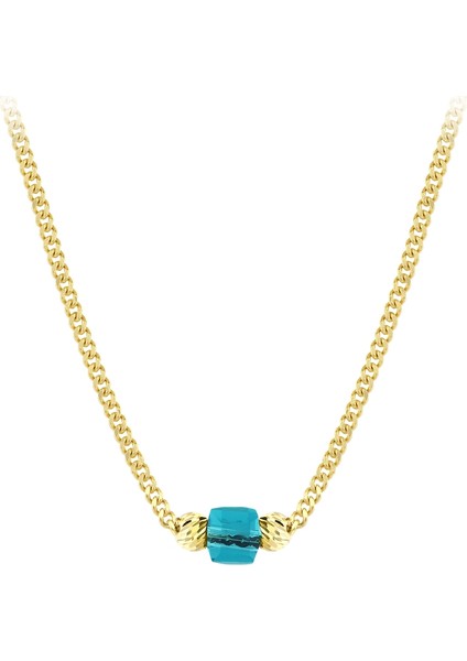 Renkli Taşlı Altın Kolye - 14K fiyatları