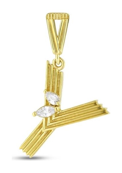 Altın Y Harf Kolye Ucu - 14K