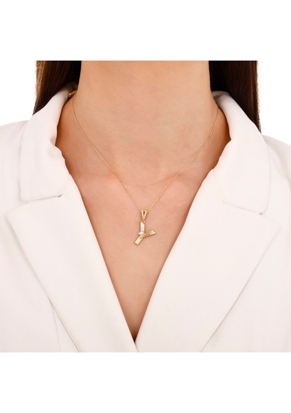 Altın Y Harf Kolye Ucu - 14K modelleri