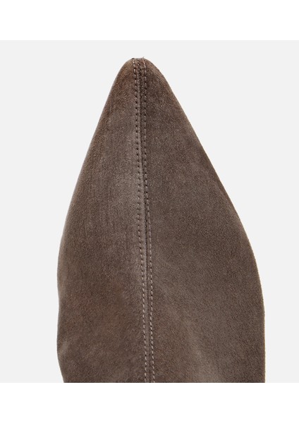 01BOH312650A450 KADIN Süet Deri Vizon Dikiş Detaylı Sivri Kısa Topuklu Bot indirimleri