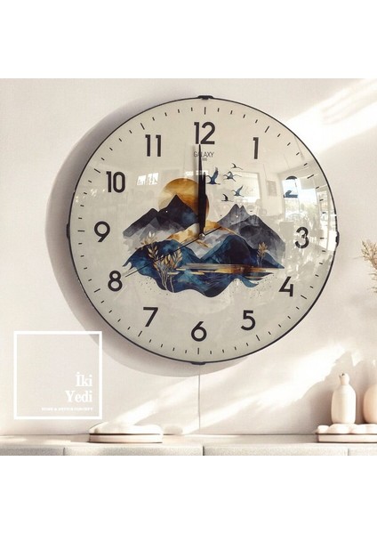 Lorente 35 cm Minimal Sessiz Mekanizmalı Duvar Saati, Modern Dekoratif Salon Ofis Saati