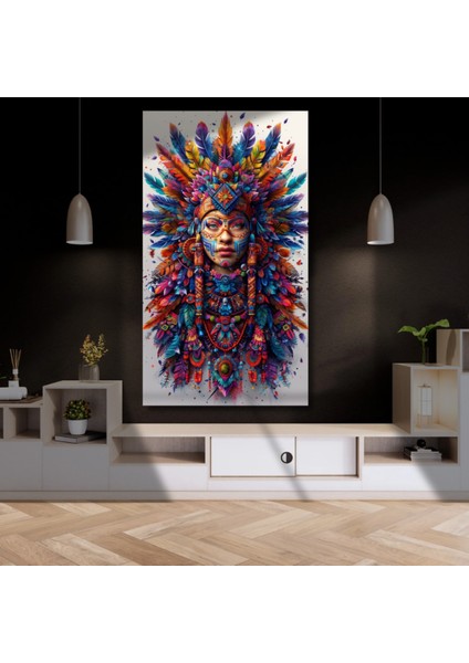 Uv Digital Baskı 4mm Kırılmaz Cam Ezoterik Renki Kadın Duvar Tablosu