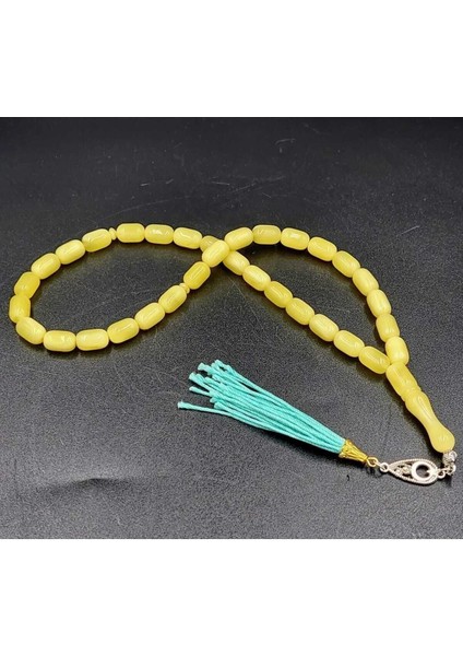 Beyrut Damla Sarı Kapsül Kesim Alpaka Su Yeşili Püsküllü Tespih modelleri