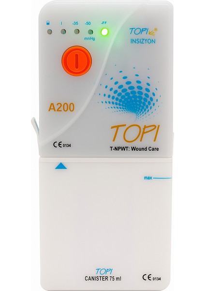 Topi A200 Mobil Disposible Insizyon Npwt Vakum Yardımlı Yara Bakım Tedavi Seti