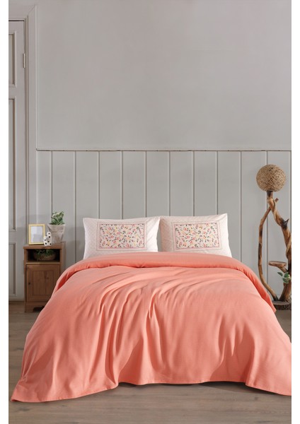 Angel Pike Çift Kişilik %100 Pamuk (200X220 Cm) Somon