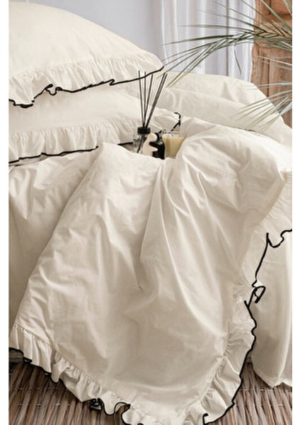 Çift Kişilik Nevresim Seti %100 Pamuklı Süs Overloklu Fırfırlı fiyatları