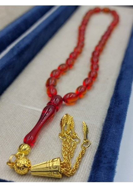 Şeffaf Kırmızı Arpa Kesim Alpaka Püskül Kehribar Tespih fırsatları