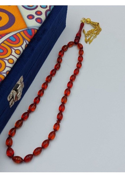 Şeffaf Kırmızı Arpa Kesim Alpaka Püskül Kehribar Tespih indirimleri