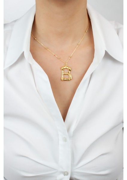 Ince Zincir Harf Kolye B Harfi