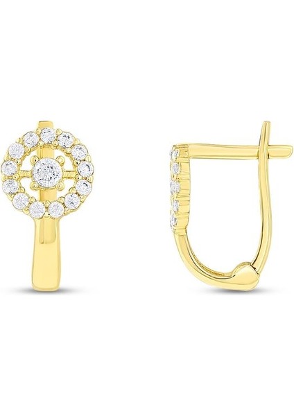 Taşlı Altın Çocuk Küpe - 14K