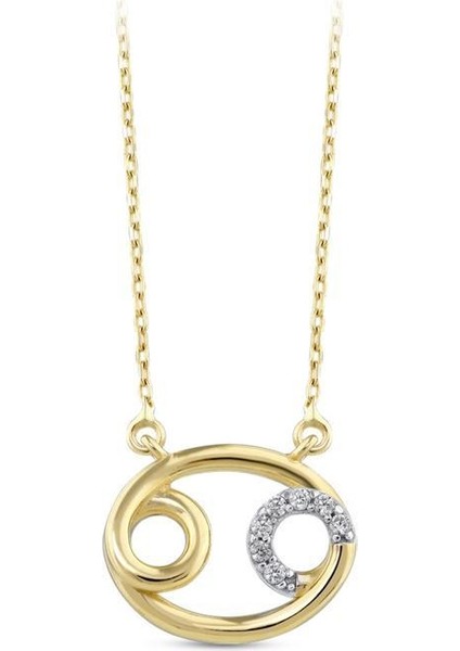 Altın Yengeç Burç Kolye - 14K