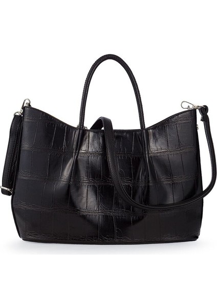 Logo Detaylı Siyah Kadın El Çantası Riv 147-KR modelleri