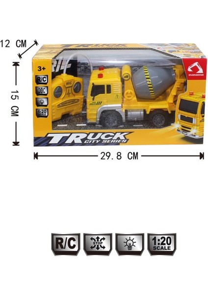 Pilli Işıklı Sesli 1:20 Ölçek Kumandalı Eğitici Çocuk Oyuncak Rc Çimento Kamyonu indirimleri