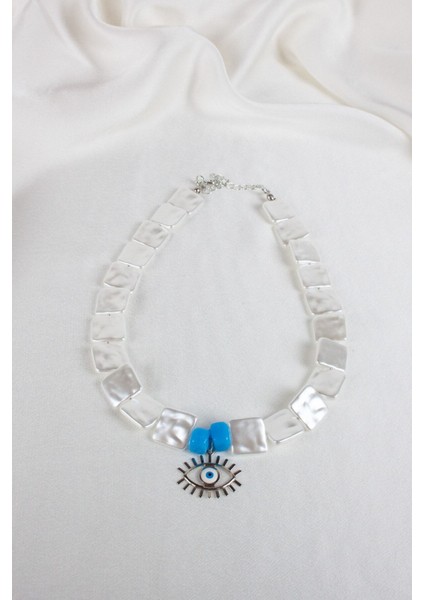 Sedef Görünümlü Göz Uçlu Kolye modelleri