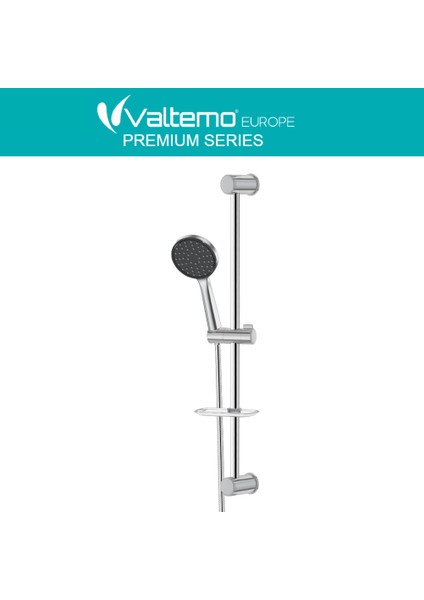 | Valtemo Mat Krom-Siyah Yuvarlak Tasarım Sürgülü Duş Seti fırsatları