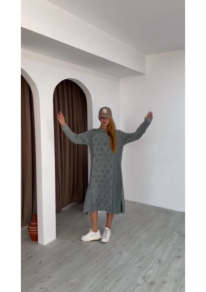 Etnik Bohem ve Otantik Tarz Standart Beden %yüz Pamuk Triko Elbise