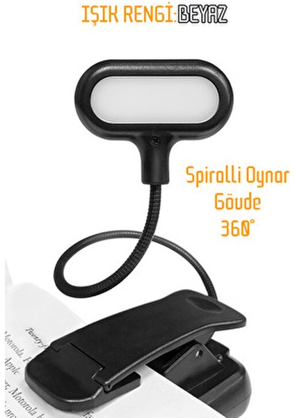 Ledli Klipsli Mini Kitap Okuma Lambası Mandallı Pille Çalışan Işık Masa Lambası Kitap Okuma Işığı modelleri