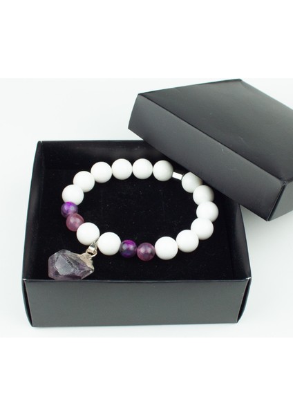 Akik ve Ametist Doğaltaş Bileklik