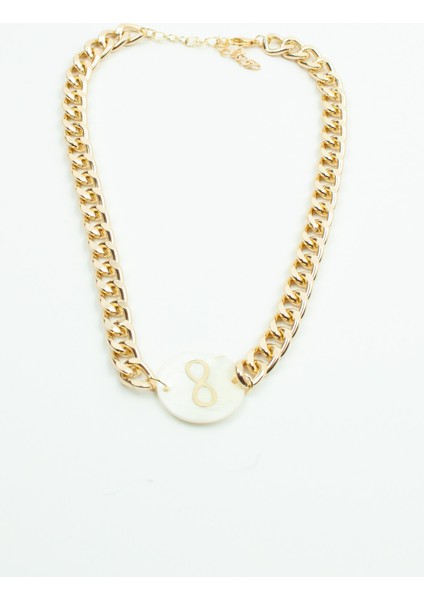 Sedef Uçlu Sonsuzluk Figürlü Gold Kadın Kolye fiyatları