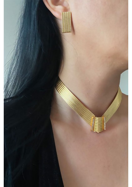 Trabzon Hasırı Kolye Küpe Set modelleri