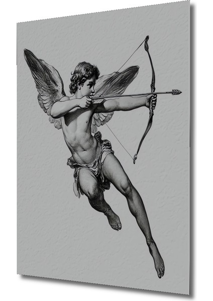 Melek Aşk Okçu Kara Kalem Görünümlü Dekoratif Ahşap Tablo Dikdörtgen Tablo modelleri