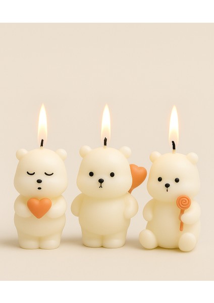 Doğumgünü,babyshower Pasta Süsleme Mumu 3'lü Set modelleri