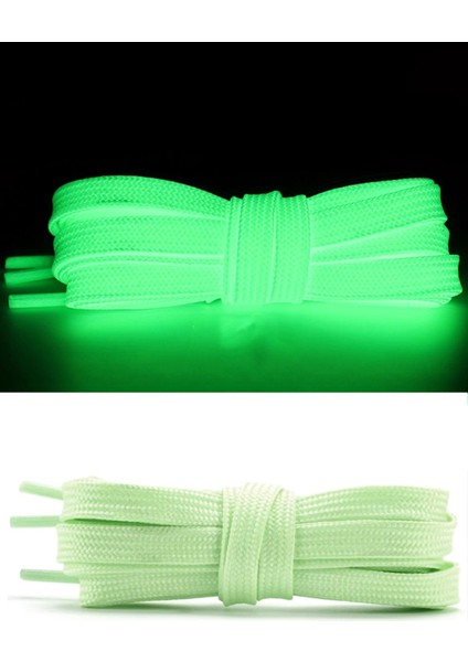 Fosforlu Neon Yeşil 1 cm Kalınlığında 1 Çift Yassı Spor Ayakkabı Bağcığı