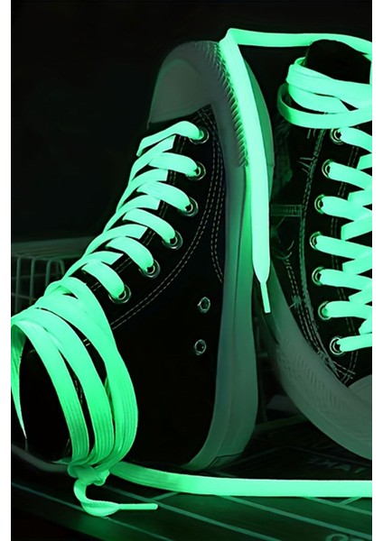 Fosforlu Neon Yeşil 1 cm Kalınlığında 1 Çift Yassı Spor Ayakkabı Bağcığı modelleri