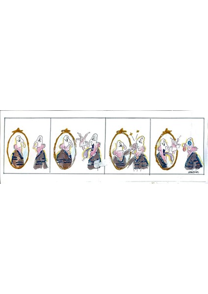 Serafim Bakoulis 43x15cm Orijinal Karikatür Tablo modelleri